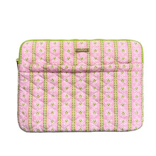 Load image into Gallery viewer, Rosemary Stripe Pink Quilted Laptop Case
