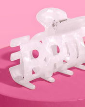 Load image into Gallery viewer, Bride Word Claw Clip | white marble, bridal hair, bach party
