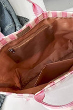 Load image into Gallery viewer, Pink and Orange Striped TOTE BAG
