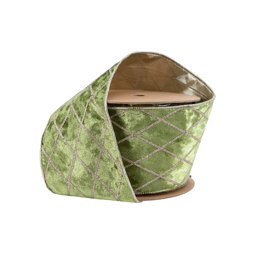 Willow Green with Glittered Diamond Ribbon