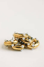 Load image into Gallery viewer, Diamond and Pearl Chunky Huggie Statement Earrings
