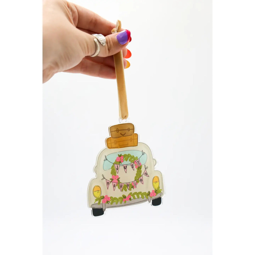 Just Married Car Acrylic Ornament