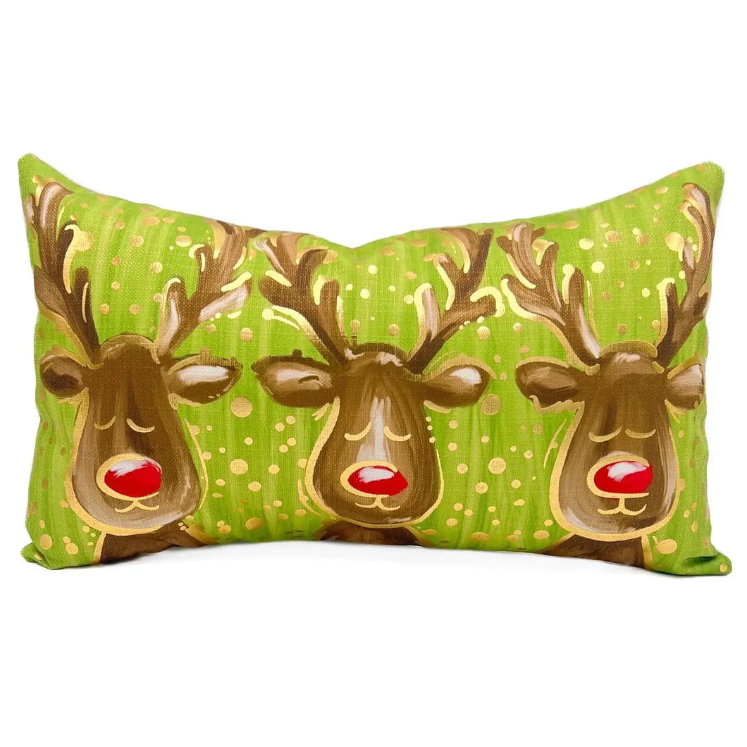 Classic Radiant Reindeer Pillow - Christmas Pillow