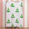 Pink Bow Tree Chenille Blanket