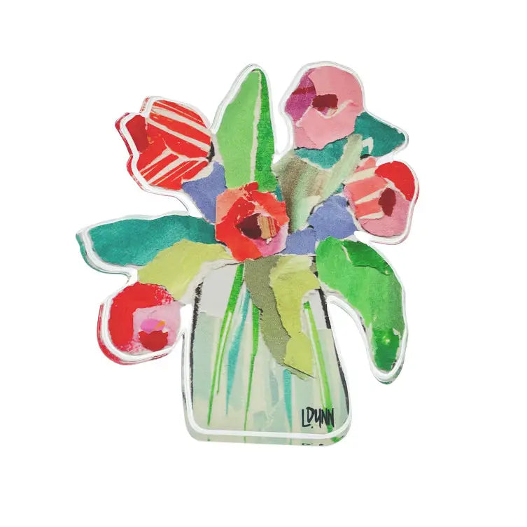 Red Striped Tulips Acrylic Bloom Block
