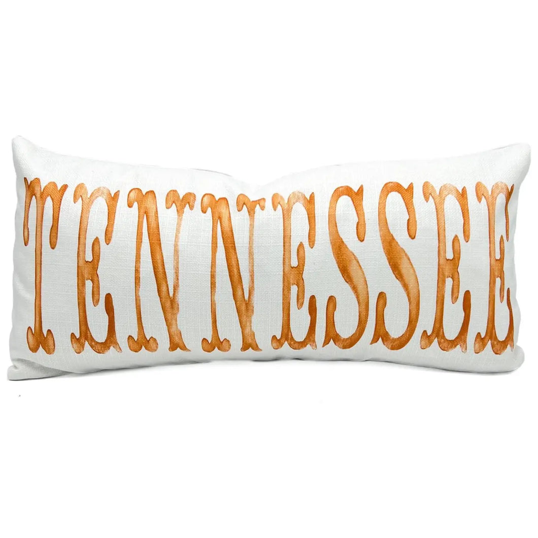 Custom Orange Watercolor Tennessee Pillow