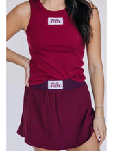Load image into Gallery viewer, The Alli Ribbed Tank Hail State Woven Label | Deep Maroon
