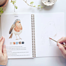 Load image into Gallery viewer, Birds watercolor workbook
