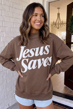 Load image into Gallery viewer, Jesus Saves Mock Neck Sweatshirt
