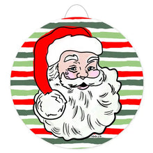 Load image into Gallery viewer, Vintage Santa on Christmas Stripes Door Hanger

