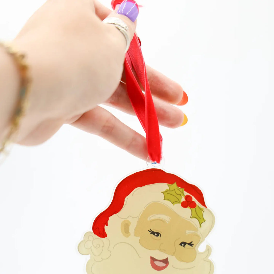 Jolliest Santa Red Acrylic Ornament