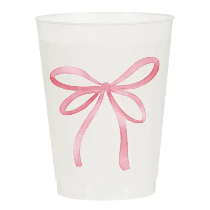 Pink Bow Frosted Cups