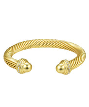Load image into Gallery viewer, Crystal &amp; Cable Cuff Bracelet
