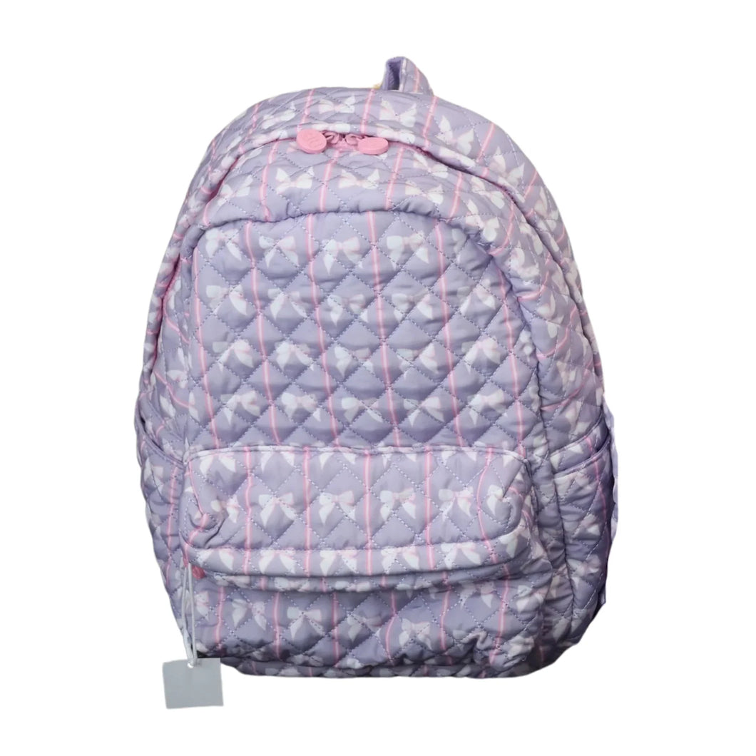 Purple Bow Quilted Backpack