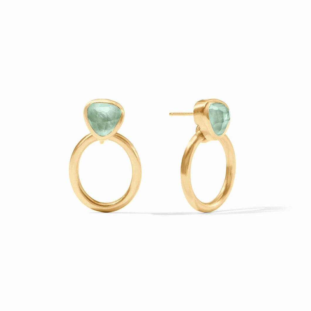 Aquitaine Demi Doorknocker Earring Iridescent Aquamarine Blue