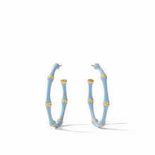 Load image into Gallery viewer, Julie Vos Bamboo Hoops- Chalcedony Blue
