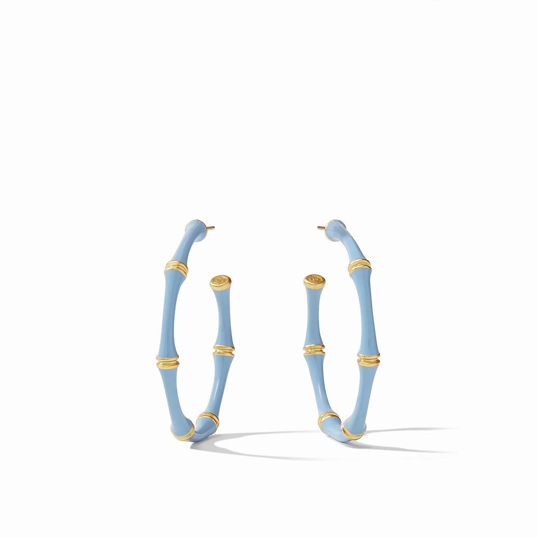 Julie Vos Bamboo Hoops- Chalcedony Blue