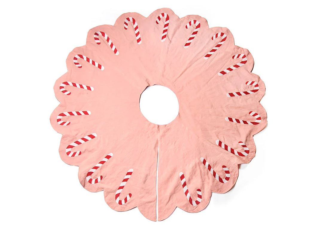 Provence Candy Cane Scallop Tree Skirt