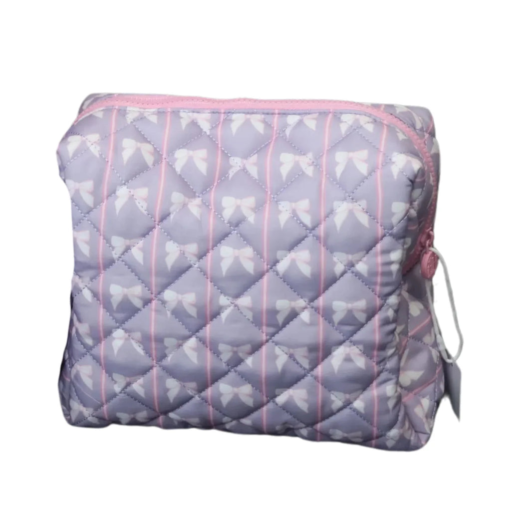Purple Bow Cosmetic/Tote Bag