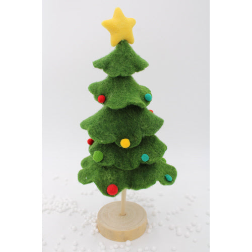 Layered Green Felt Tree w/ Star