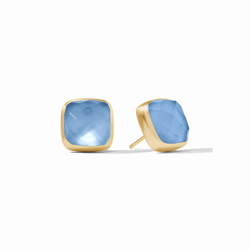 Catalina Stud Iridescent Chalcedony Blue