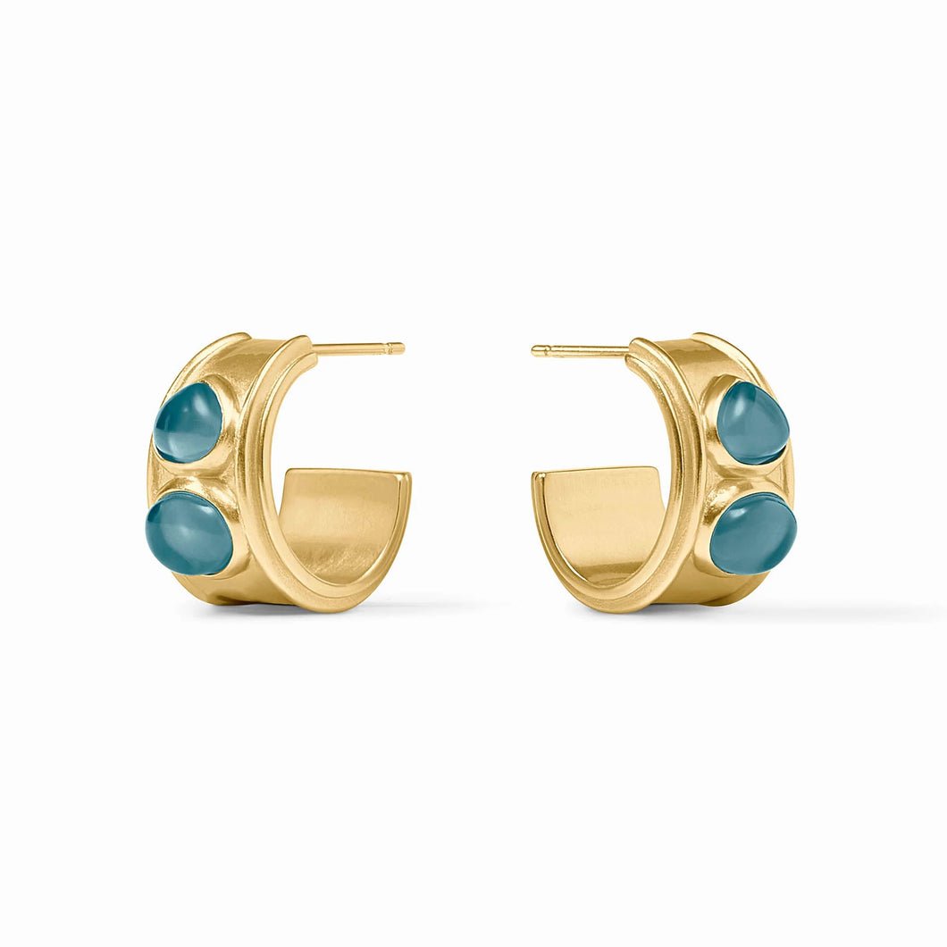Dolce Stone Hoop - Iridescent Montana Blue