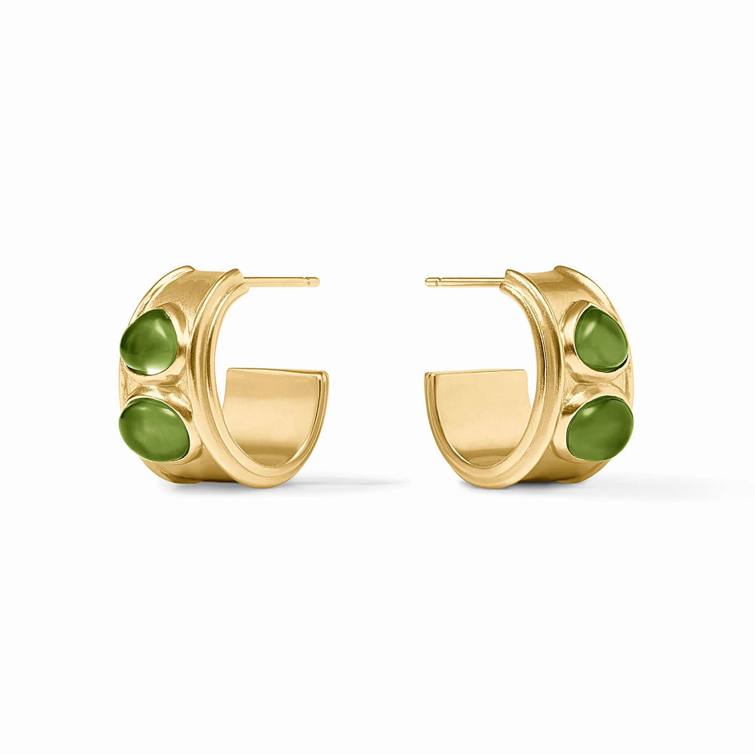 Dolce Stone Hoop - Iridescent Palmetto Green