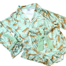 Load image into Gallery viewer, Sage Leopard Luxe Satin Short PJ Set
