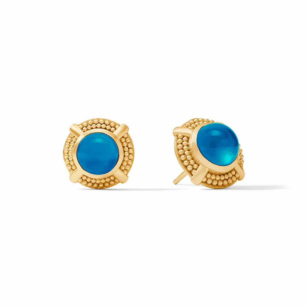 Cabochon Stud - Iridescent London Blue