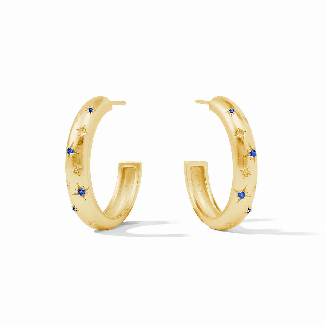 Julie Vos Luna Stone Hoop Sapphire Blue