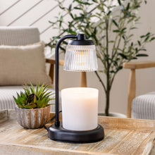 Load image into Gallery viewer, Fluted Glass Black Candle Warmer
