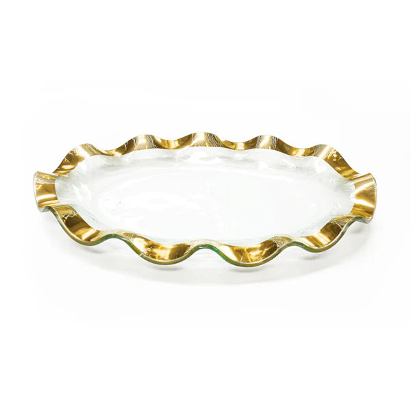 Annieglass Ruffle Oval Platter