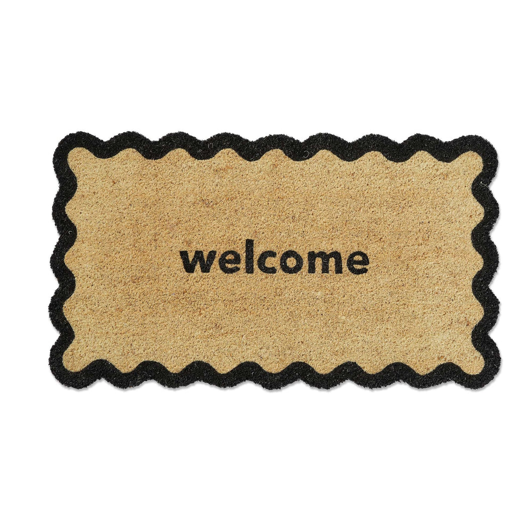 Welcome Scalloped Doormat