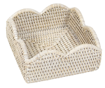 Caspari Rattan Scalloped Cocktail Napkin Holder