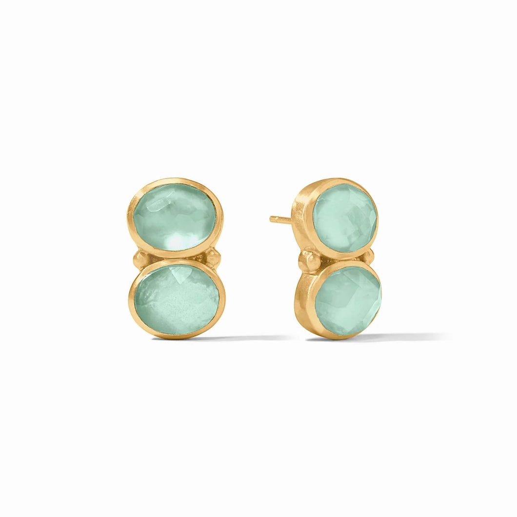 Honey Duo Earring Iridescent Aquamarine Blue