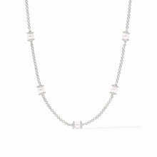 Load image into Gallery viewer, Silver Hydra Delicate Station Necklace Pearl
