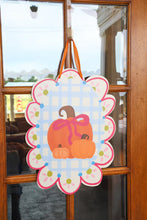 Load image into Gallery viewer, Scalloped Pumpkin with Bow Doorhanger
