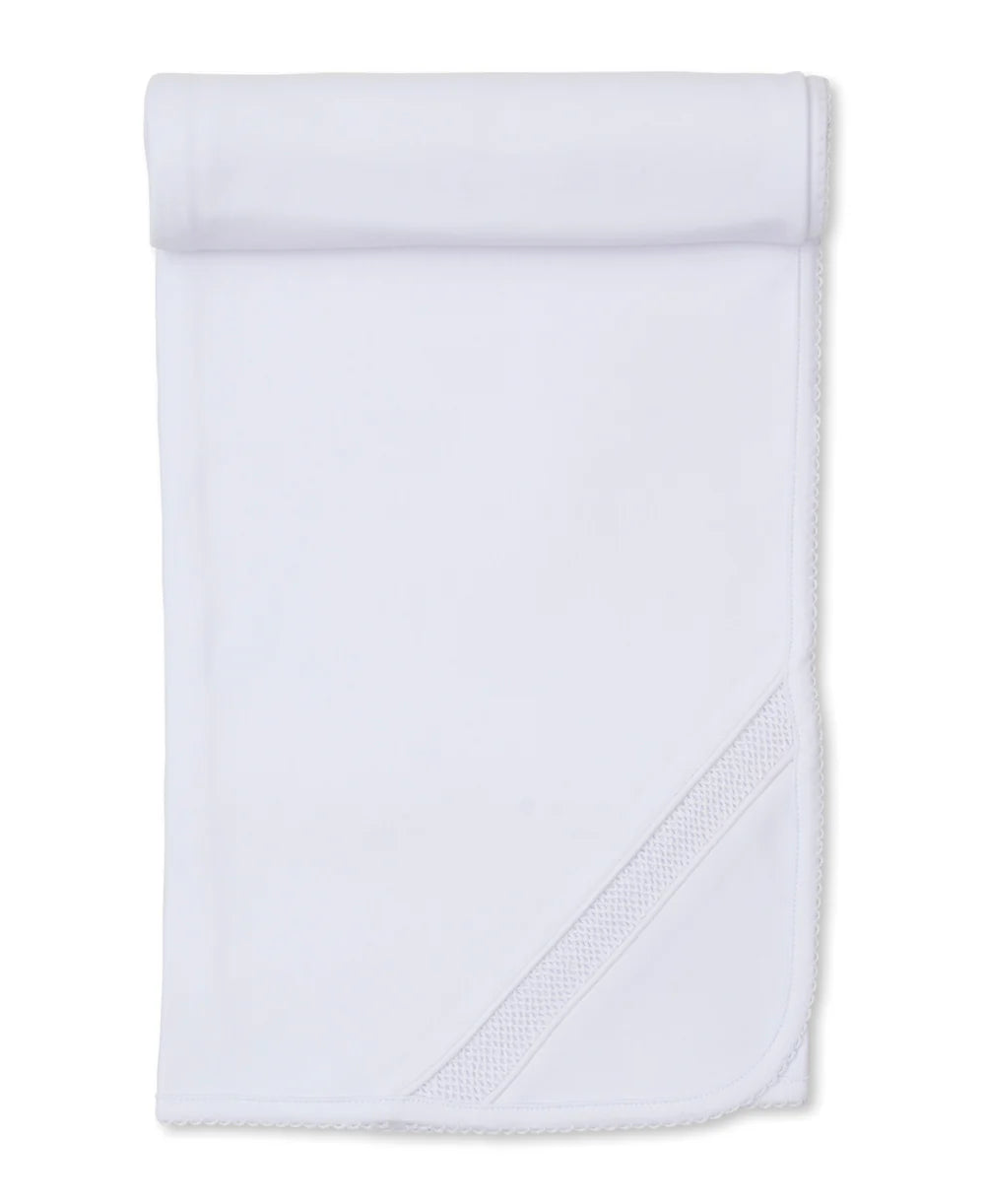 Hand Smocked CLB Charmed White Blanket