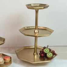 Load image into Gallery viewer, Gilded 3-Tier Octagon Stand
