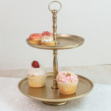 Load image into Gallery viewer, Gilded Texture 2-Tier Stand
