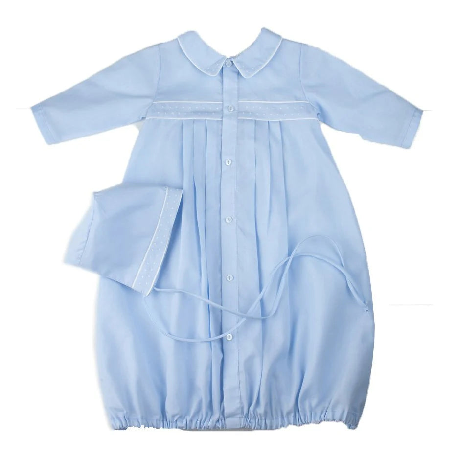 Boys Dot Embroidered Take Me Home Gown with Hat