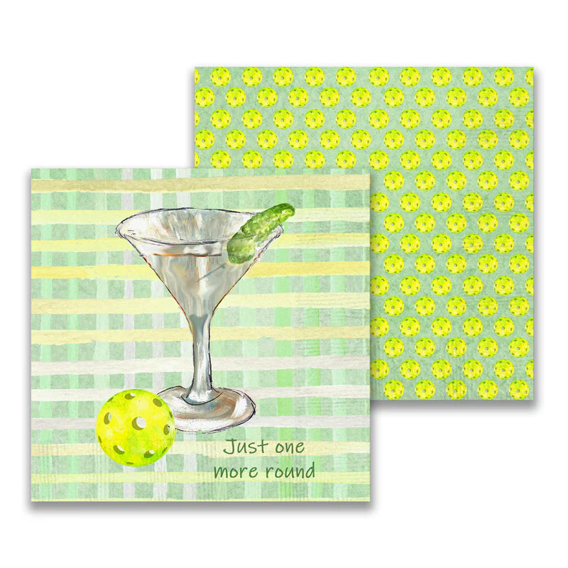 One More Round of Pickleball Cocktail Napkins