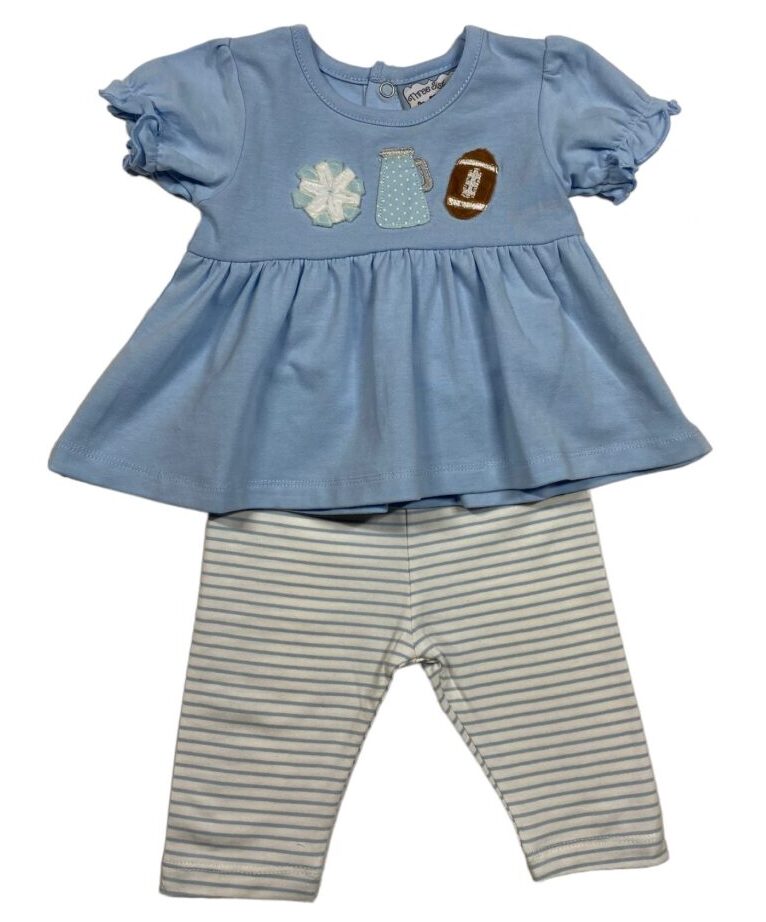 Light Blue Girls Football Legging Set