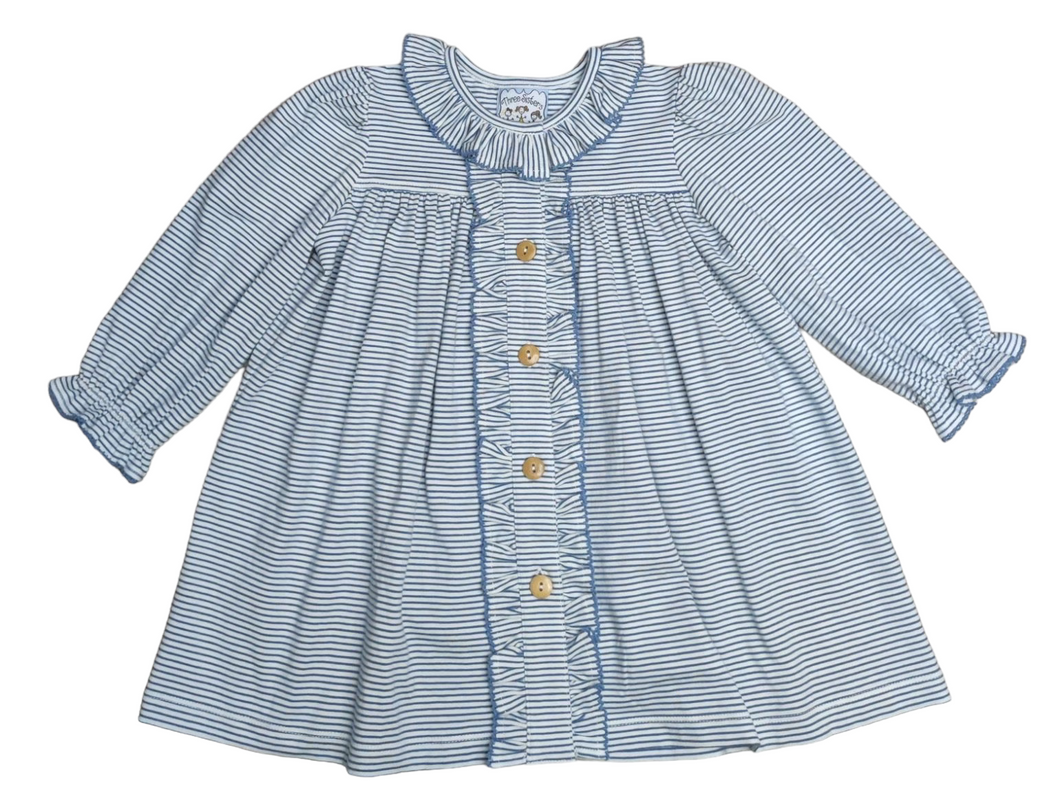 Sophie LS Dress- Blue Stripe