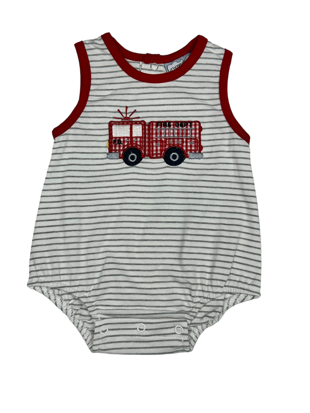 Firetruck Applique Boys Bubble