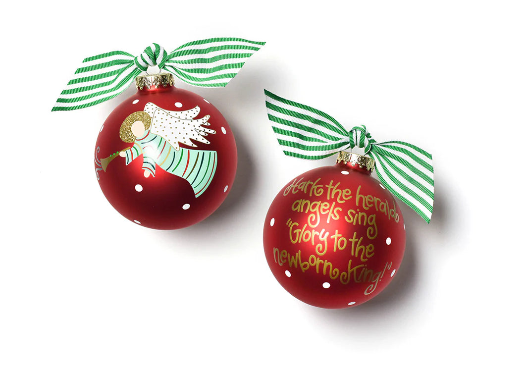 Hark the Herald Angels Glass Ornament
