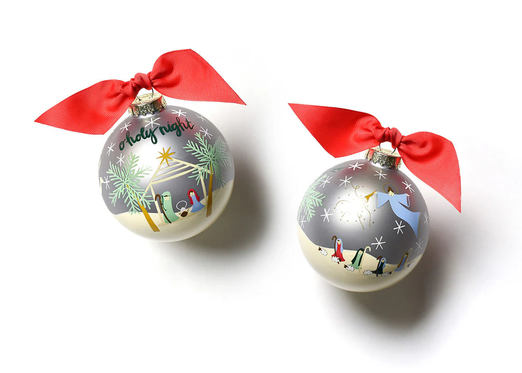 Oh Holy Night Glass Ornament