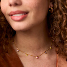 Load image into Gallery viewer, Rainbow Delicate Charm Necklace - Shades of Jade
