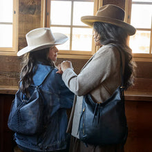 Load image into Gallery viewer, Merrin Convertible Backpack - Buffed Leather | Indigo Sky
