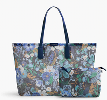 Load image into Gallery viewer, Garden Party Blue Mesh Tote &amp; Sunscreen Bag
